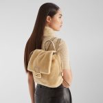 FENDI Backpack Beige shearling backpack - Image 4